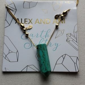 Alex and Ani Turquoise Gemstone Charm Pendant Necklace